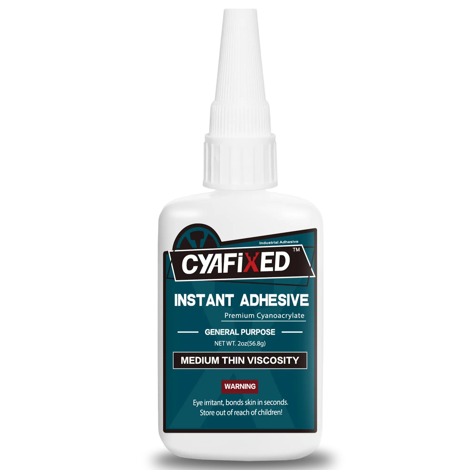 Strong Cyanoacrylate (CA) Super Glue by CYAFIXED, Fast Curing Medium-Thin Viscosity Instant CA Glue for Plastic, Rubber, Metal, Permanent Repair and DIY Household Clear Glue