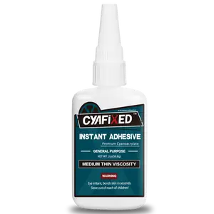 Strong Cyanoacrylate (CA) Super Glue by CYAFIXED, Fast Curing Medium-Thin Viscosity Instant CA Glue for Plastic, Rubber, Metal, Permanent Repair and DIY Household Clear Glue