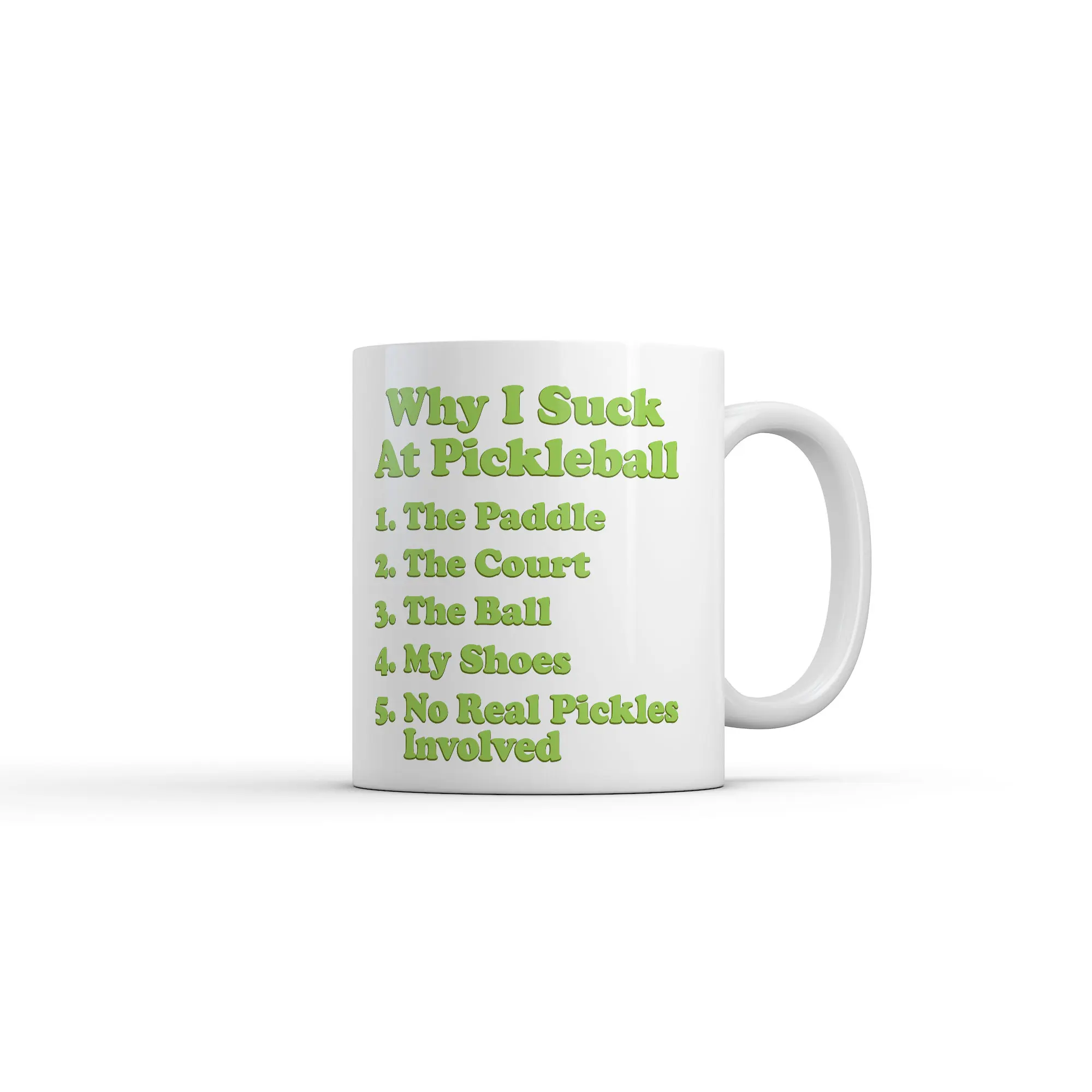 Why I Suck At Pickleball List Mug Funny Sarcastic Graphic Novelty Coffee Cup - 11oz Funny Coffee Mugs Ceramic Printed Drinkware Cup