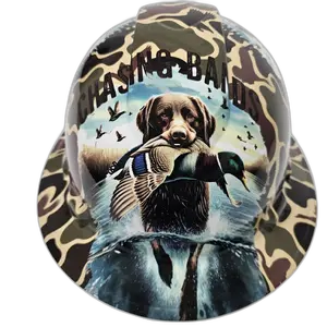 Duck Hunting Lab Retriever - Custom Hydro Dipped Full Brim Hard Hat