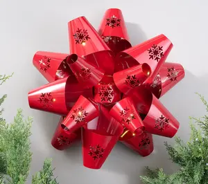 Indoor/Outdoor 20" Illuminated Metal Bow - Color: Red Indoor/Outdoor 20" Illuminated Metal Bow - Color: Red