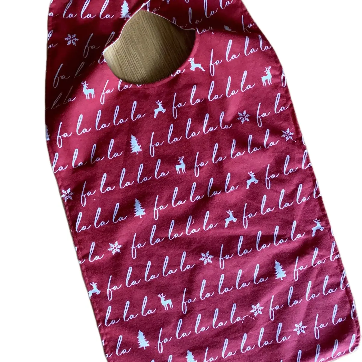 Fa la la la Xmas Adult Dignify Bib - Long Senior Bib - Absorbent bib - Nursing Home Bib - Cotton Bib - Adult Meal Bib - Senior Bib Meal