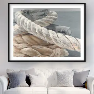 Begin Home Decor C1FM3648G3R145 36 x 48 in. Tie-Down Ropes Closeup Wall Art - Livingroom Boat Framed Print Decor