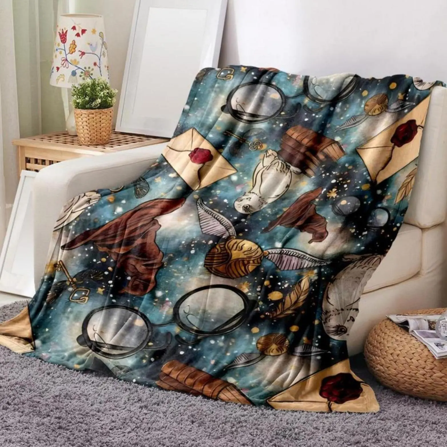 Funny Cozy Flannel Blanket - Soft Comfortable Warm Halloween Decor Throw, Decorative Giftable Blankets for Home Office Travel, summerwins