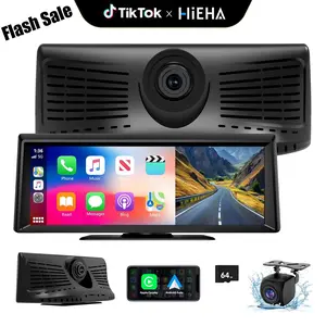 【HiEHA】New Year Gift: 2026 Dash Cam with 8.14" Wireless CarPlay Touchscreen, Wireless Carplay & Android Auto, 1080P Backup Camera, 2K Front, Mirror Link/Bluetooth/GPS Navigation/Satellite Radio for All Vehicles