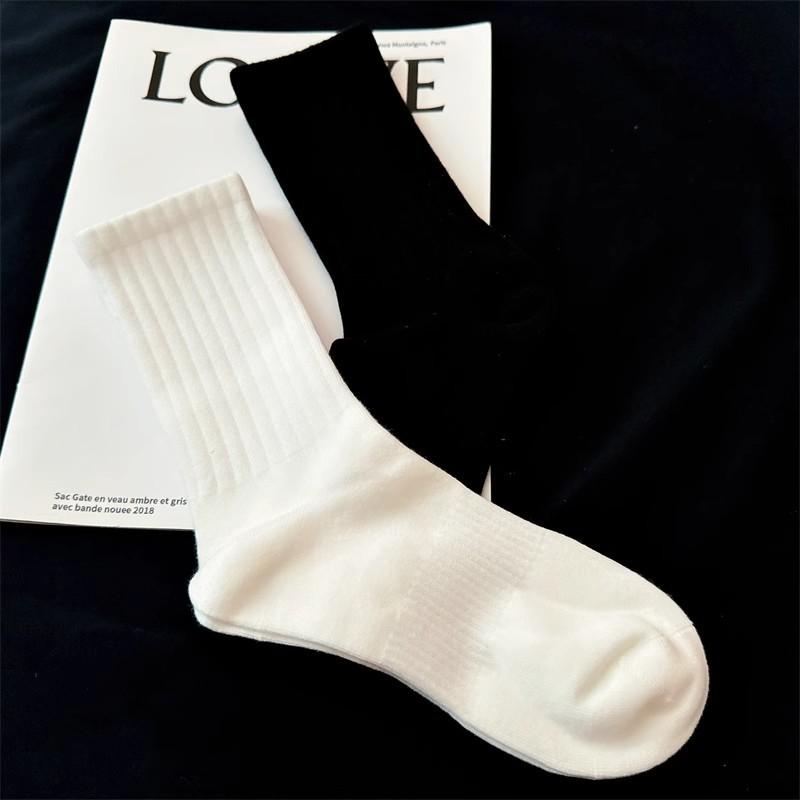 5-Pair Men's Medium Socks Summer Thin Short Socks Ship Socks Cotton Sweat Absorbent and Odorous Towel Bottom Outdoor Sports Football Basketball Men's and Women's Socks