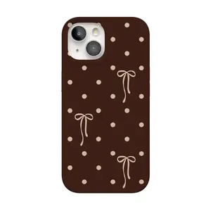 Casely iPhone 15 Case | Teddy Bows | Brown Polka Dot | Compatible with MagSafe | Classic Ultra Thin Design