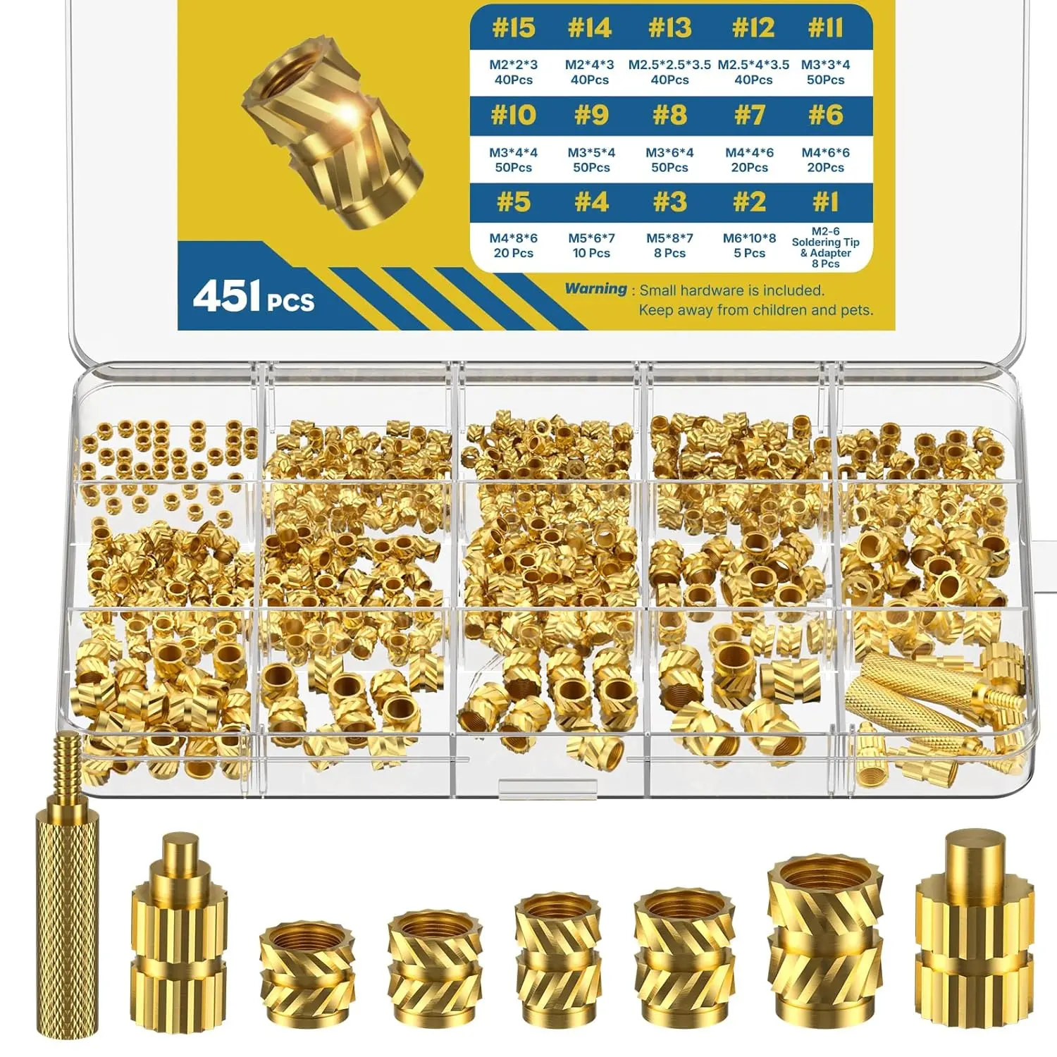 451 count Threaded Inserts for Plastic, M2 M2.5 M3 M4 M5 M6 Heat Set ...