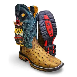 Nokota Horse Mens Morgan 18 GB Avestruz Miel Marfil Verde M051841