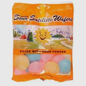 Satellite Wafers Sour Powder Filled Candy Peg Bags