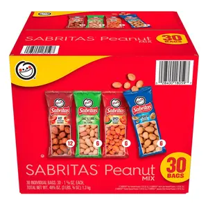 Sabritas Variety Pack Peanuts, 30 Pack – Assorted Flavored Crunchy Peanuts Snack Mix for On-the-Go, Lunches & Parties