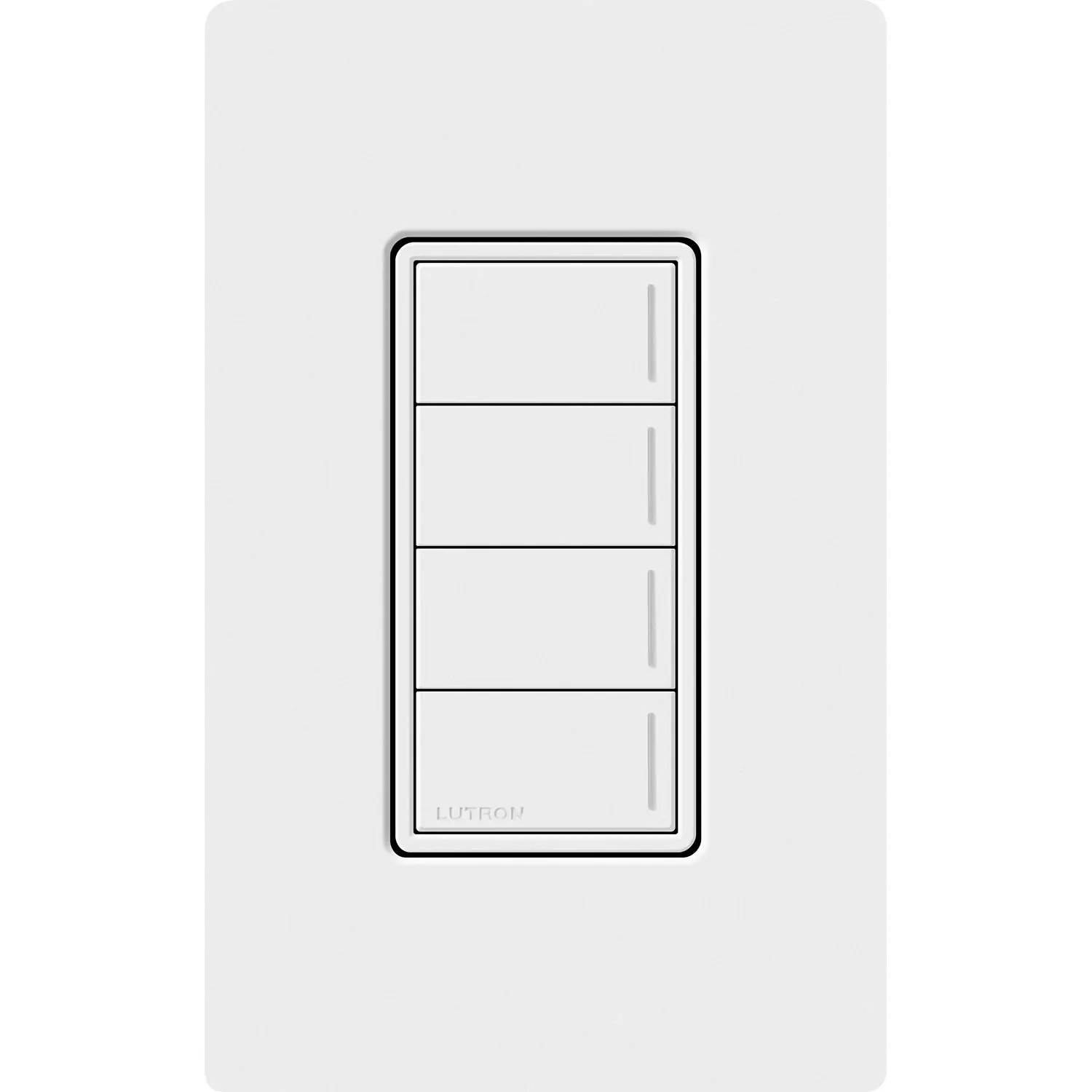 Lutron RadioRA 3 Sunnata 4-Button Keypad, 120-277V, Clear Connect RF, White, RRST-W4B-WH