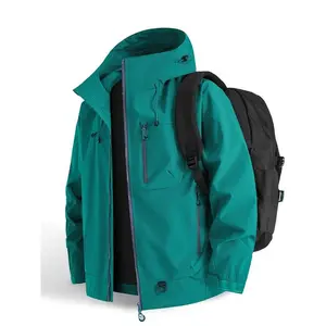 New outdoor hooded couples’ mountain climbing jacket; spring and autumn windproof, waterproof, breathable, stylish plain jacket; casual athletic jacket