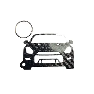 Carbon Fiber keychain for Nissan GT-R R35 (2011-2016) Godzilla Skyline Nismo V-Spec Inspired Keychain Lanyard  front view Glossy Twill