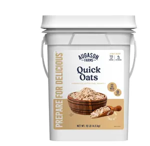 Augason Farms Quick Rolled Oats Emergency Food Storage 10 Pound Pail