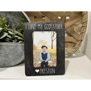 I Love My Godfather Frame, Personalized Baptism Gift from Baby, Christian Gift for Godfather, Uncle Gift, Godparent Picture Frame