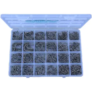 Hooks Freshwater Saltwater Fish Hooks Bulk Fishing Hooks Set Worm Catfish Hooks Fish Gear Equipment Supplies