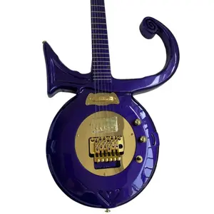 Light Purple Prince Electric Guitar Solid Body No Inaly Fretboard Gold Hardware