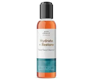 Sun Coast Sciences Hydrate + Restore Total Face Cleanser – Hydrating Facial Cleanser with Niacinamide & Vitamin B, Supports Clean, Soft Skin for All Skin Types, 4 Fl Oz