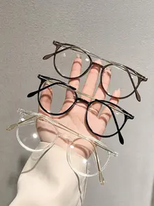 3pcs Y2K Oval Frame Non-Prescription Glasses, Suitable For Women, TR90 Small Frame Super Lightweight Decorative Glasses, Suitable For Computer, Smartphone Use, And Daily Outfit Accessory