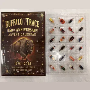 2025 Whiskey  2D Christmas Calendar Blind Box - Power-Free Design, 24 Daily Random Whiskey  Samples (Non-Physical), Christmas Party Gift, Festive Home & Kitchen Decoration, Perfect Xmas Gift