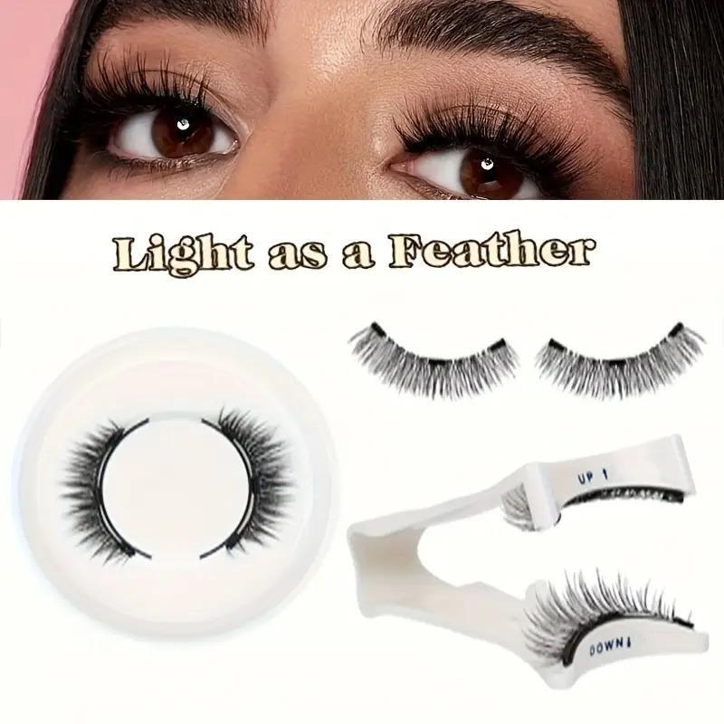 Reusable Magnetic Eyelashes - Waterproof, Natural & Voluminous, Glue-Free 3D False Lash Set with White Clips for Easy Application and Long-Lasting Hold, Waterproof Lash Kit