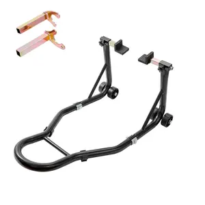 Motorcycle Stand with U+L Fork Swingarm Spool, 450 LBS Rear Wheel Lift, Motorcycle Rear Wheel Stand Lift for Dirt Bike & Sport Bike, Black