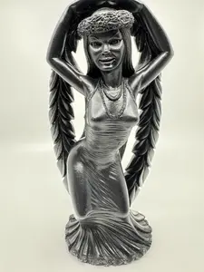 Vintage Coco Joe's Hawaiian Tiki Hula Girl Dancer Black Lava Stone 10" Figurine