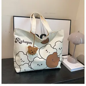 Canvas shoulder bag for Women Large shoulder bag with  Print Casual Work Shoulder Bag(without accessories)