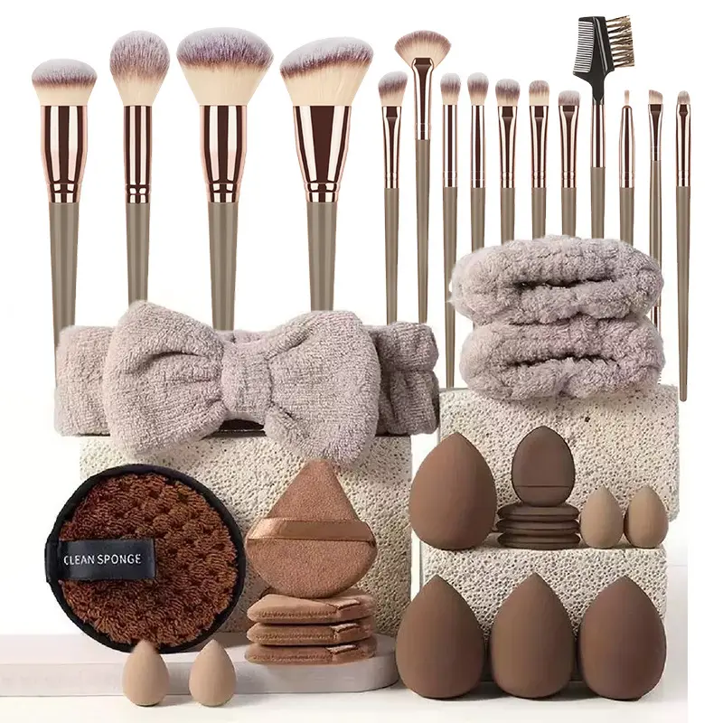 35 pieces, coffee color