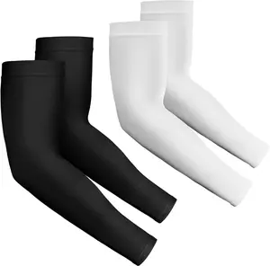 2 Pairs UV Protection Cooling Arm Sleeves Compression Sun Sleeves for Men Women Youth, Tattoo Cover Up, UPF 50