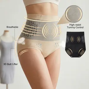 Seamless High Waist Shaper Panty, Tummy Slimming Hip Lift Shapewear, Breathable Honeycomb Compression Underwear