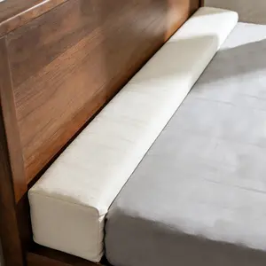 71x6x4 Inch Headboard Gap Filler with Foam Filler Between Bed and Wall Bolster Pillow Bed Gap Filler, Beige