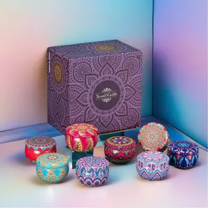 Scented candle gift set, natural soy wax candles in jars, suitable for home and hotel use, can be used for yoga and bathing, relaxing pressure candles, long-lasting burn, 8 candles per set, a gift for women