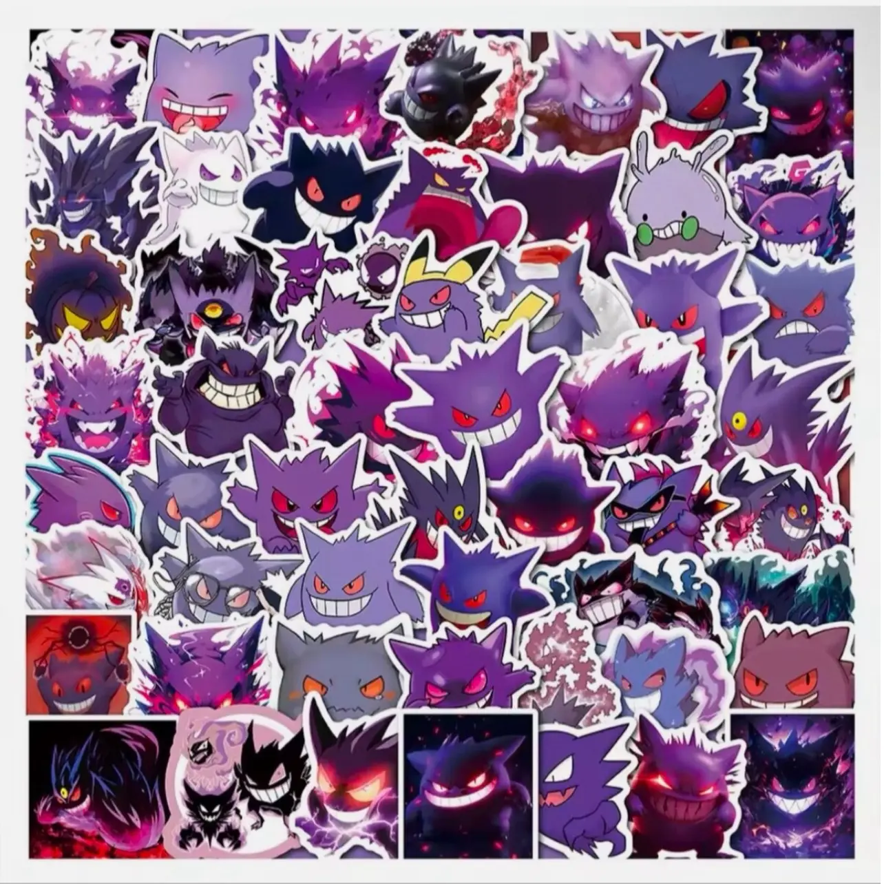 50 Pc Pokemon Stickers Gengar Set