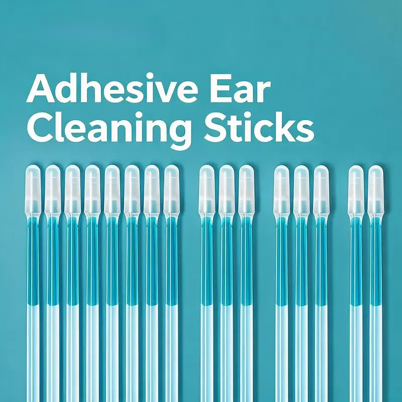 Sticky Ear Cleaning Stick, Reusable Ear Cleaning Tools with Soft Rubber Head, Gentle Adhesive Ear Pick for Ear Wax Cleaning, Adhesive Ear Cleaning Sticks for All Ages