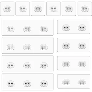 14-Pack Shower  Adhesive Replacement,  Adhesive Hooks Strips,Transparent Shower Shelf Adhesion Stickers No Drilling,for Soap Holder, Bathroom Corner Shelves and Kitchen Racks