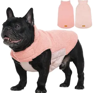 Reversible  Coat - Warm Fleece & Quilted   Jacket, Double-Sided Cold Weather Dogs Winter Coat with Harness Hole, Windproof Pet Snow Vest for Small Medium Large Dogs,  M