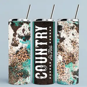 Country | 20oz Skinny sublimation tumbler transfer print out (TRANSFER ONLY, NOT A FINISHED TUMBLER) Drinkware