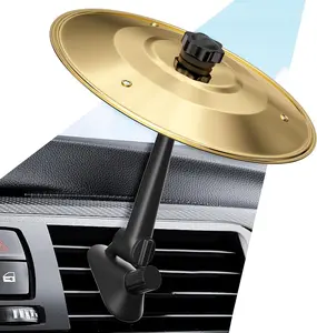 Car Cymbal Air Vent, Mini Drum Cymbal for Car Vent Decoration, Funny Car Symbol Drum Air Vent Ornament, Small Crash Cymbal Accessory Suitable for All Vehicles (Gold)