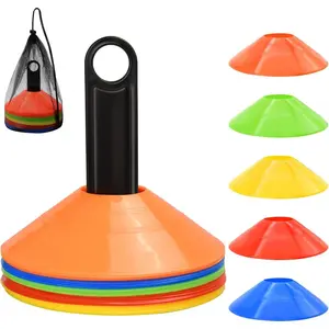 25 Pack Disc Cones, Agility Soccer Cones with Carry Bag and Holder, Soccer Cones for Sports Training, Football, Soccer, Basketball, Coaching