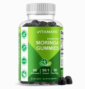 Moringa Gummies – Sugar-Free Botanical Extract – Green Superfood Supplement – Vegan, Pectin-Based, Non-GMO – Plant-Based Gummies – 60 Count