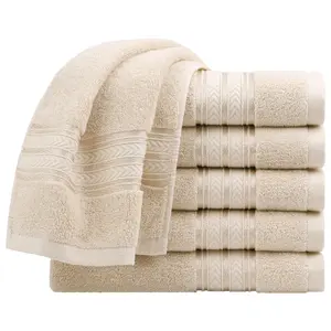 PiccoCasa Hand Towels for Bathroom 13 x 29 Inches 100% Cotton (6 Pack), Soft & Highly Absorbent Oversized Cotton Guest Towels for Hotel Spa, Face Towels Washcloth Camel Color