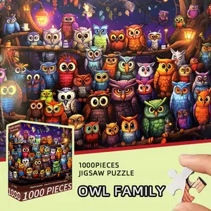 1000pcs Owl Animal Shape Puzzle Jigsaw Puzzles for Adults - 70x50cm (28x20") Majestic Forest Owls - Perfect Gift for Adults - Family Fun, Family Puzzle Night | Vibrant Puzzle Design | Durable Puzzle Pieces