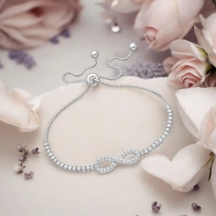 Sparkling Infinity Bracelet - Elegant Design with Colorful Beads and Unique Shape