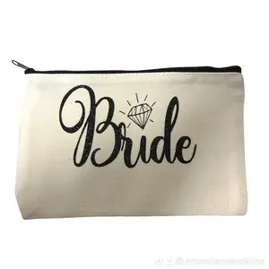 Bride Makeup Bag - Bride Cosmetic Bag - Bride Travel Gift Bag Bride Bachelorette Gift Bags Bridal Shower Gift Ideas