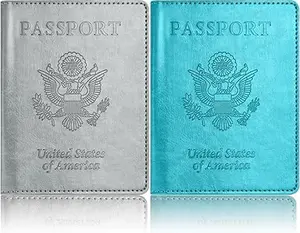 Passport Holder for Travel Essentials – 2 Pack, Passport Wallet Cover Case for Travel Must-Have Accessories, Passport Book Holders for Women and Men