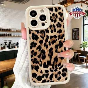Trendy Leopard Print Pattern Case,phone Case Suitable for Iphone 11/12/13/14/15/16/17 Pro Promax Plus Air and Samsung S22/S23/S24/S25 Plus Ultra Fe,Shockproof Anti Drop Protective Durable TPU Cover