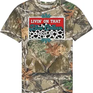 Livin’ on that Blue Collar Dollar CowPrint Women’s  Graphic Tees
