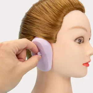 Reusable Soft Hairdressing Ear Covers, Waterproof Heat Resistant Silicone Ear Protectors, 2 Pack, Ideal for Salon Use